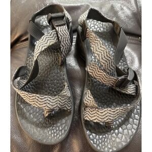 Chaco Classic Sandals Black Gray Straps Hiking W8 Eco Treads